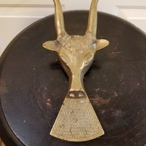 Vintage Brass Bull Boot Jack